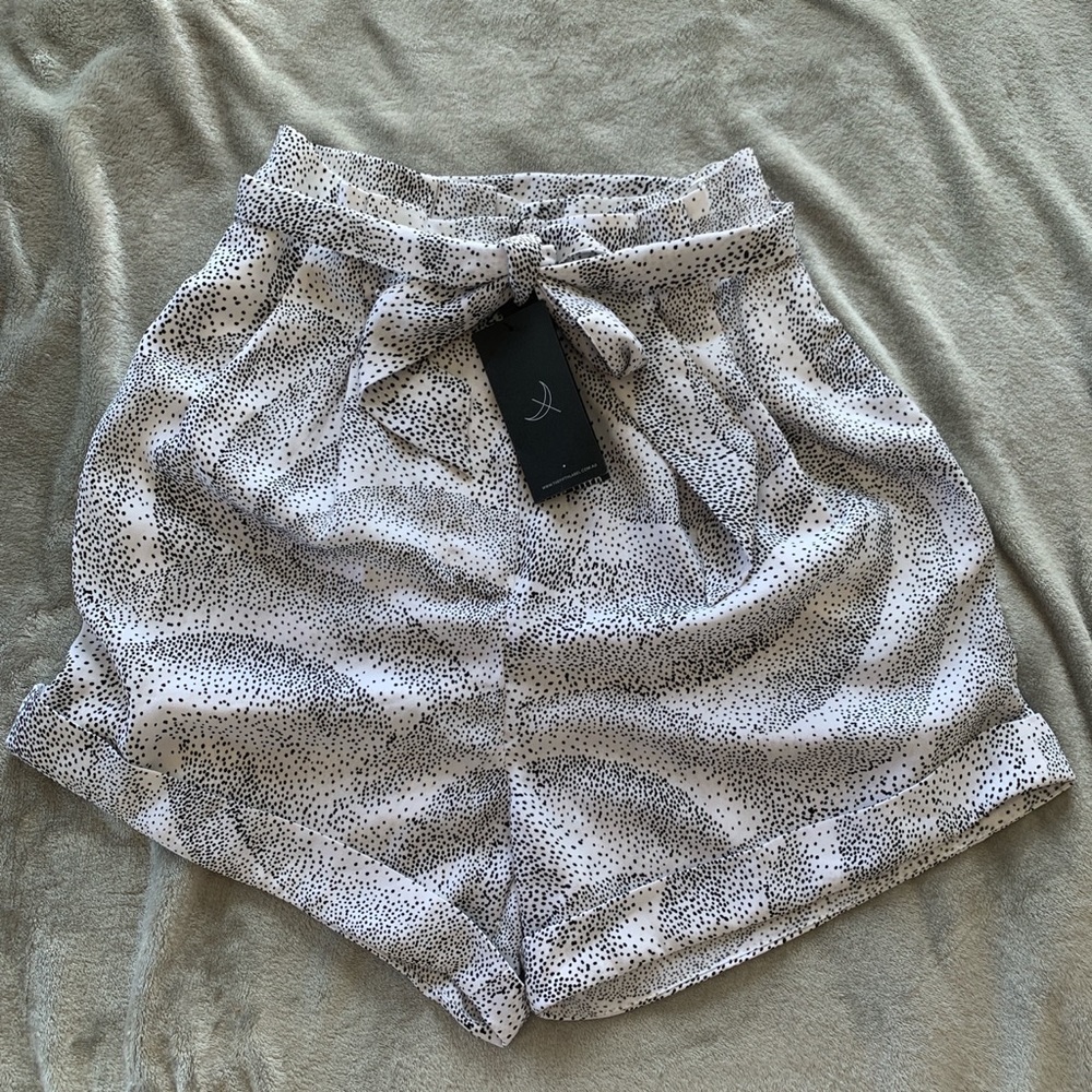 NWT The Fifth Label shorts - black white polka dot - paper bag waist